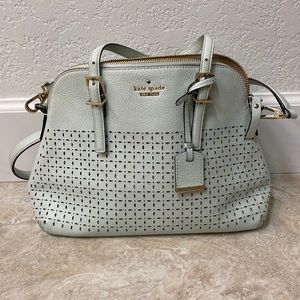 Kate Spade mint green perforated maise milton lane crossbody bag purse PXRU6615